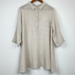 Match Point size Medium Women’s Beige Linen Tunic Top